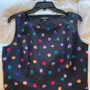 Nine West sz 10 black with colorful print fully lined gr8 for work dress